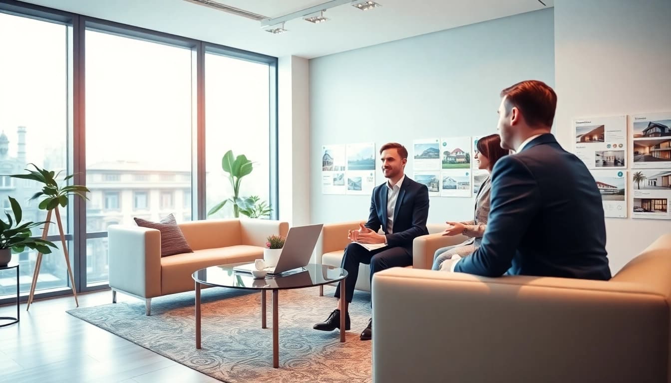 Immobilienmakler Frankfurt Preungesheim berät Kunden in modernem Büro.