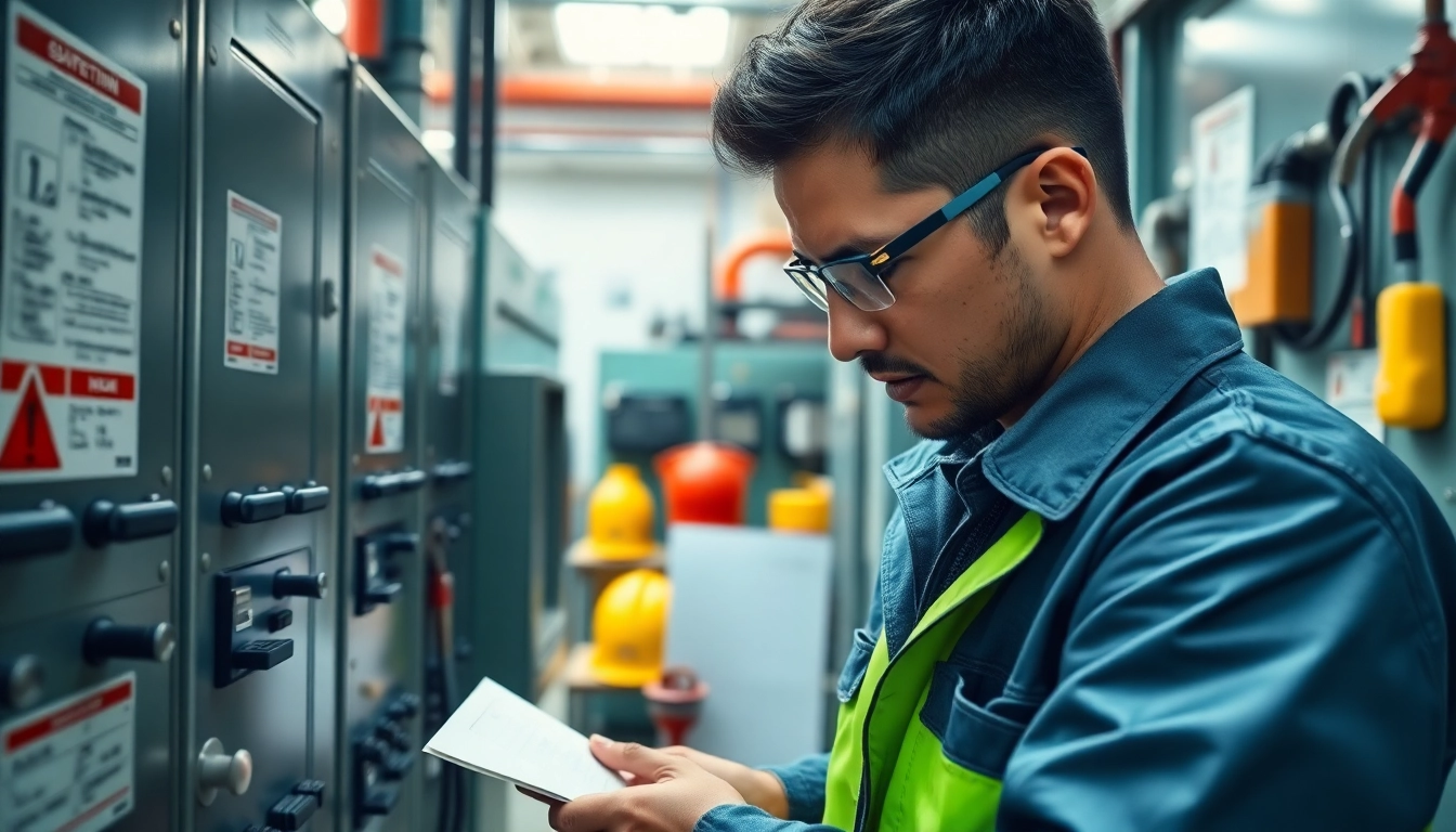 DGUV V3 Prüfung in einer professionellen Inspektion, Techniker überprüft elektrische Geräte.