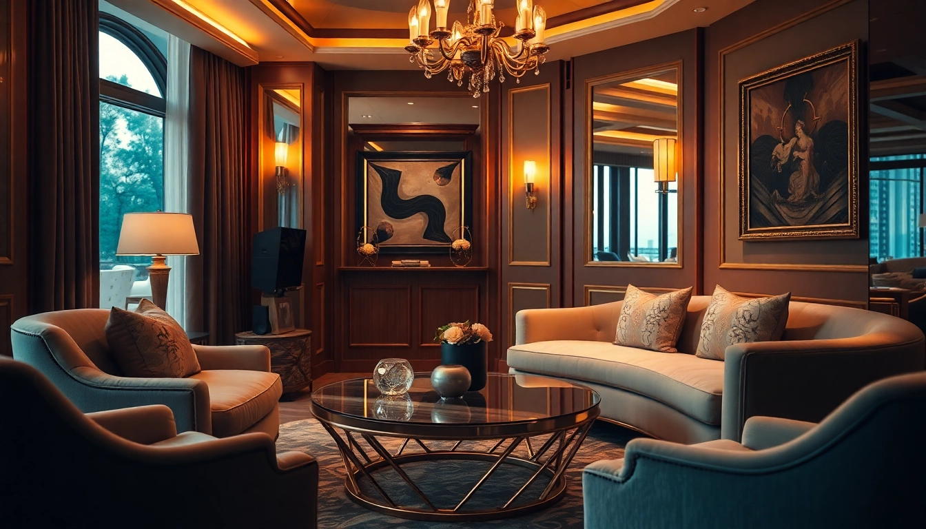 Luxury seating arrangement with elegant décor showcasing comfort and style.