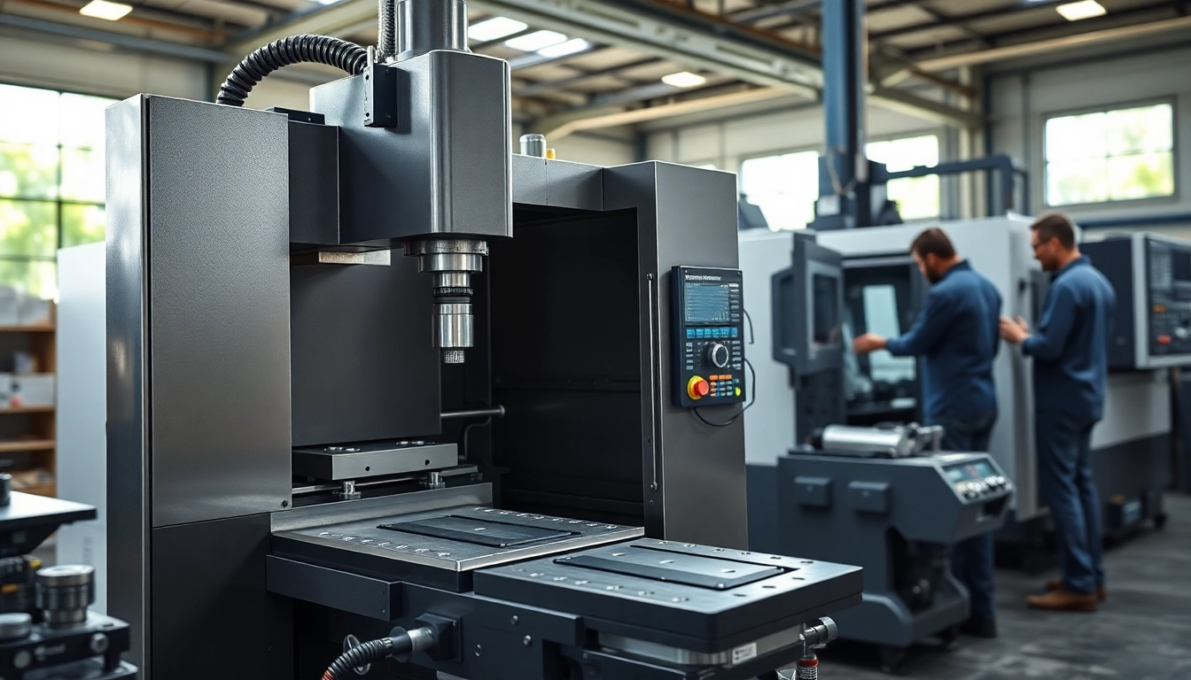 CNC fräsen dienstleister in einer modernen Werkstatt mit präzisen Maschinen und Ingenieuren.