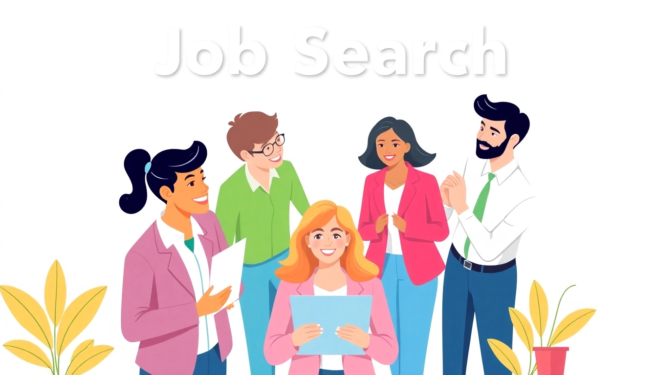 Search for Stellenangebote with diverse professionals collaborating on job opportunities.
