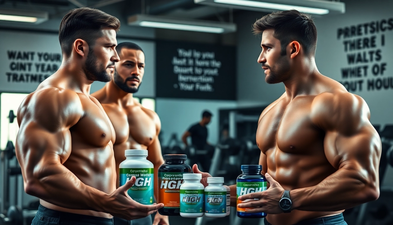 HGH kaufen: Hochwertige Produkte in einem professionellen Fitnessstudio-Setting.