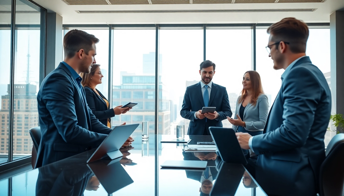 Headhunter Ingenieure engage with candidates in a contemporary office setting.