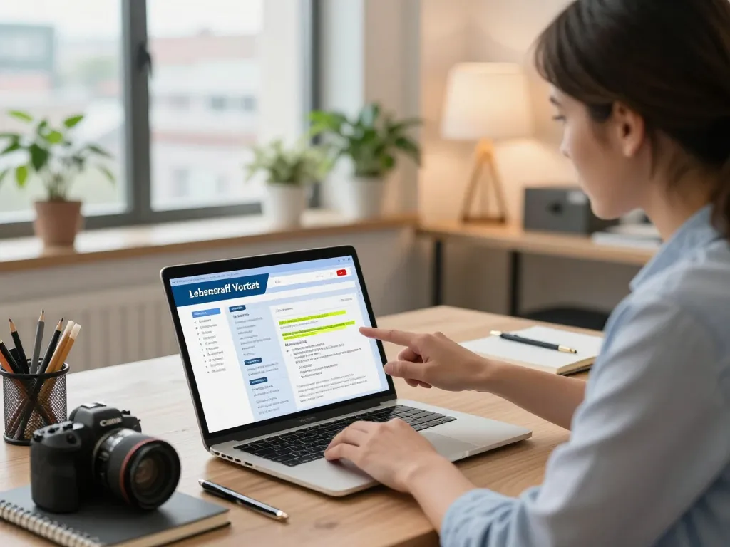 Jobbewerber und Karriere-Coach, die Lebenslauf Vorlagen in einem modernen Büro überprüfen und das professionelle Lebens schreiben hervorheben.