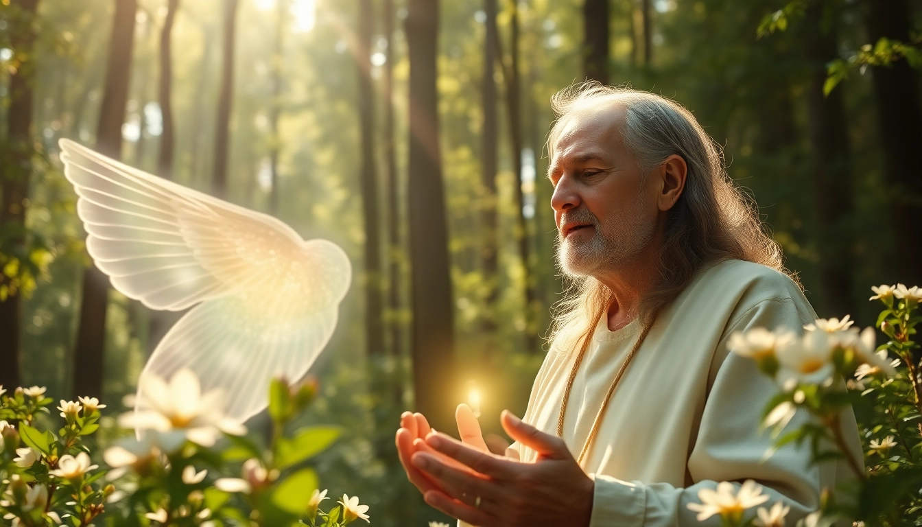 Besonders wichtig ist der spirituelle Guide, der mit einer ätherischen Figur in einem Wald interagiert.