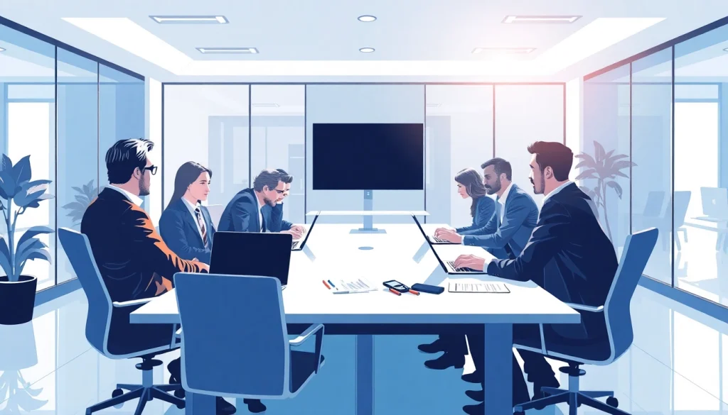 Professionelles Team von Headhunter Karlsruhe bei der Talentakquise in einem modernen Büro.