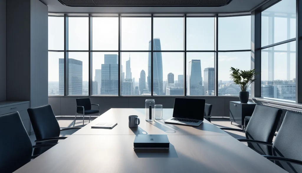Professioneller Headhunter Köln mit modernem Büroflair, das die Kölner Skyline zeigt.