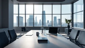 Professioneller Headhunter Köln mit modernem Büroflair, das die Kölner Skyline zeigt.