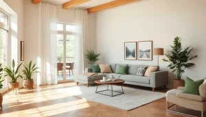 Inspirierendes Wohnzimmer mit harmonischer Raumgestaltung, warmen Lichtverhältnissen und einladenden Farben.