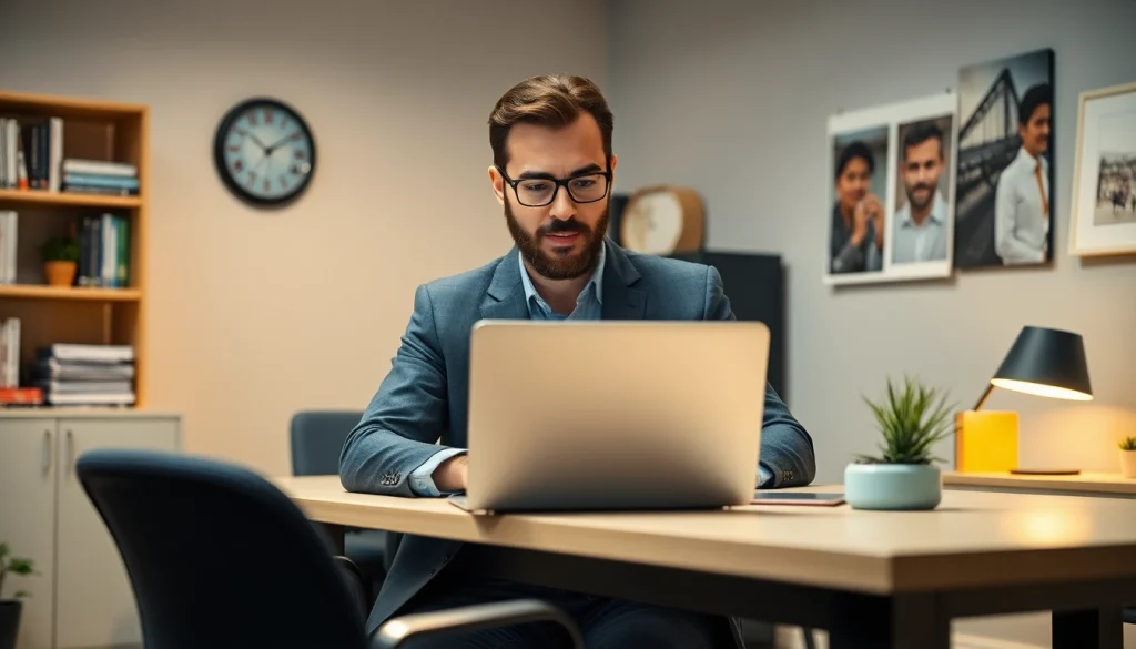 Professioneller Headhunter Agentur zeigt flexibles Arbeiten mit Klienten in einem modernen Büro.