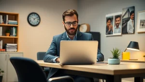 Professioneller Headhunter Agentur zeigt flexibles Arbeiten mit Klienten in einem modernen Büro.