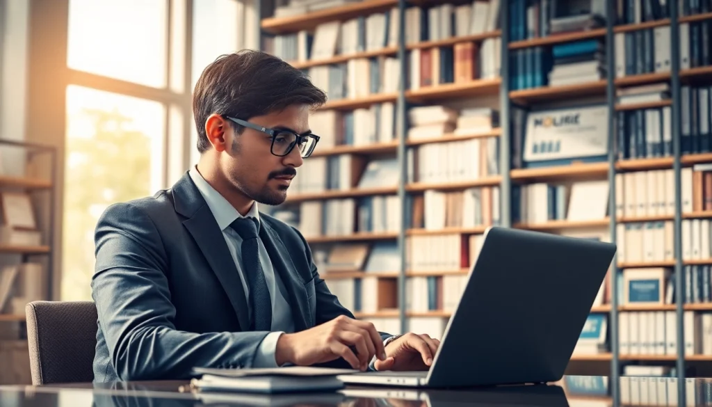 Headhunter IT consulting a hiring strategy with advanced technology in a sleek office.