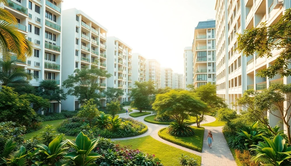 Tampines EC showcases modern architecture surrounded by lush greenery, inviting families to enjoy community living.