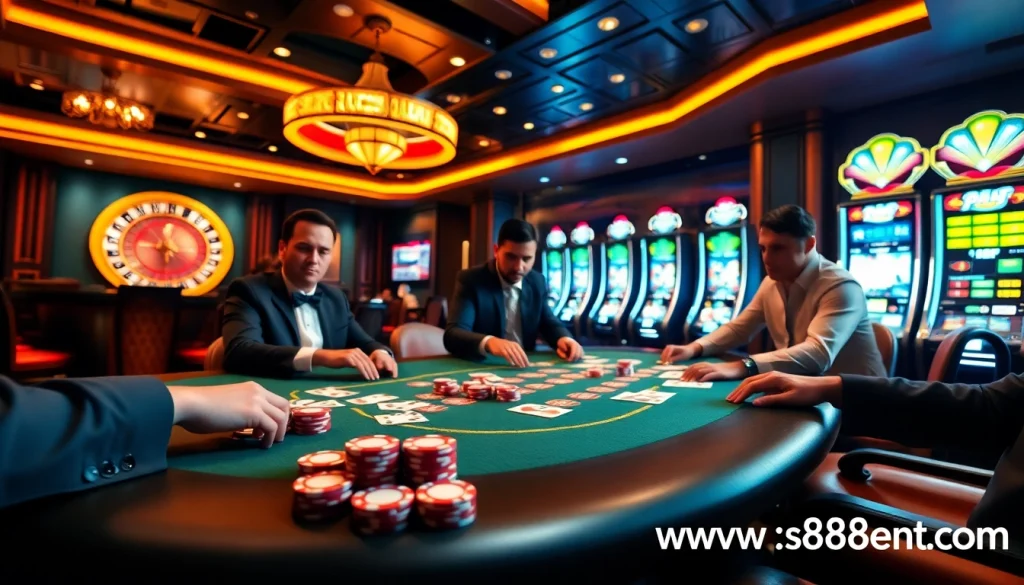 Experience the thrill of live gambling at https://s8net.com/ with vibrant poker tables and spinning roulette wheels.