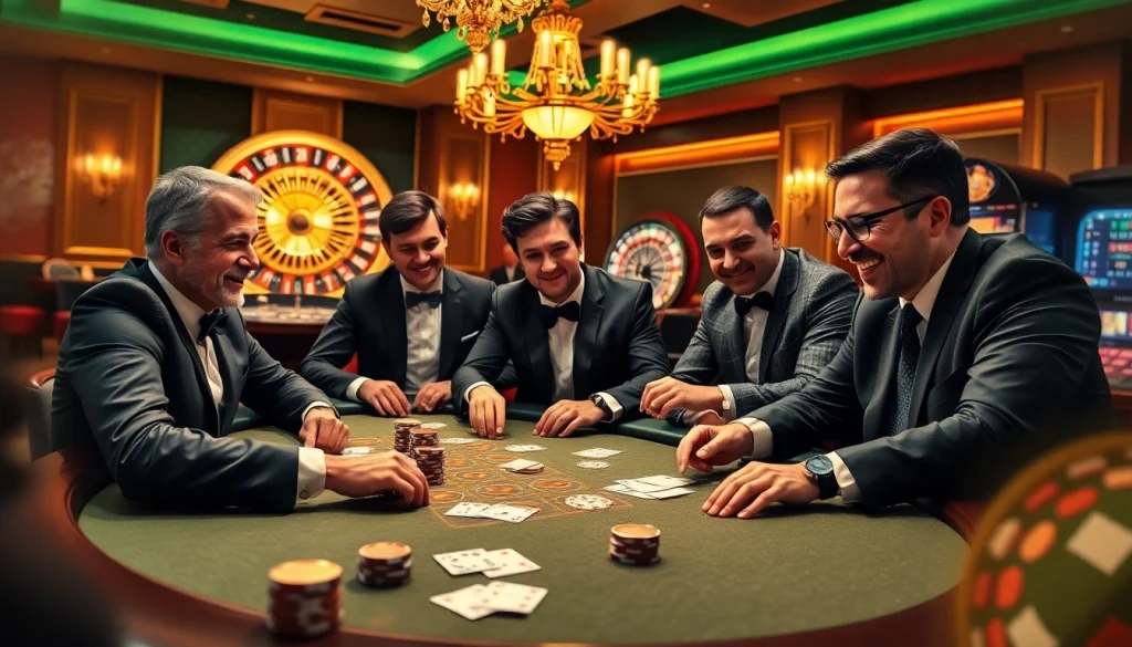 79KING poker players engaged in a thrilling game with chips and cards, showcasing intense gambling excitement.
