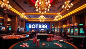Players engaging at a casino showcasing the BOT88 TOOL for enhanced gaming strategies.