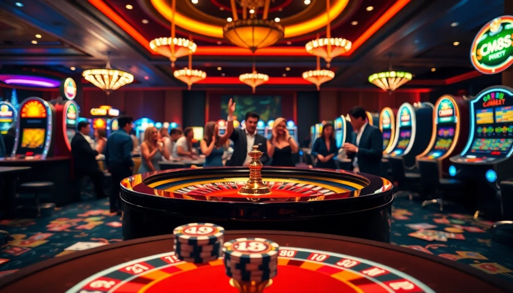Experience the thrill of roulette and CM88-themed poker chips in an exciting casino setting.